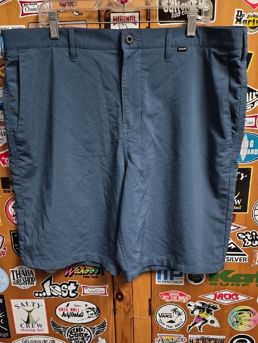 Hurley Nike Dri-Fie Men's Navy Flat-Front Casual Shorts Size 38